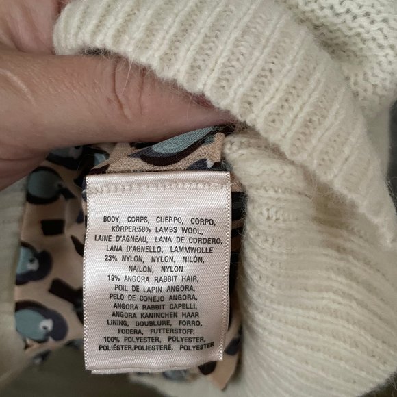 Anthropologie Epoca Cardigan Cropped Ivory Button Front Sweater XSP & MP Petite - Picture 11 of 13